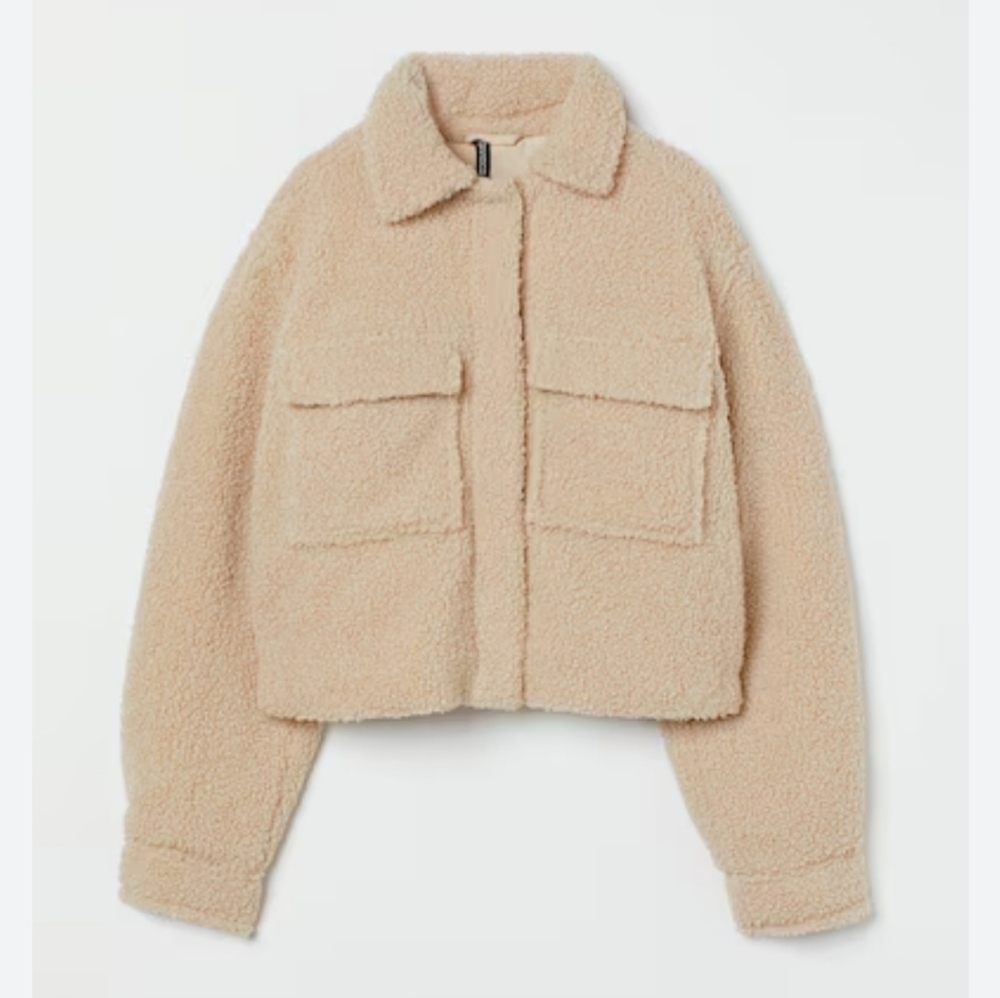 Short faux shearling jacket xxs